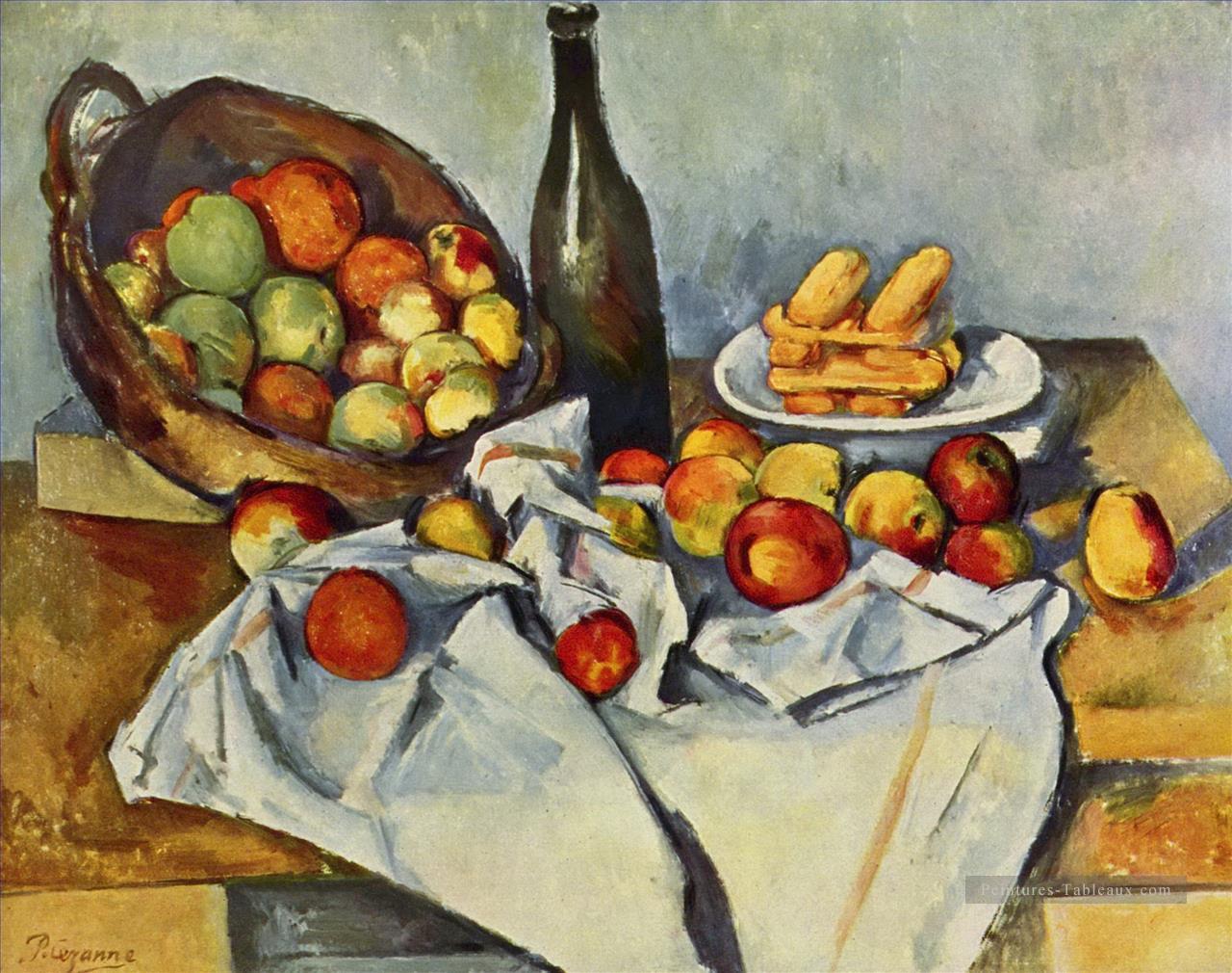 Panier de Pommes Paul Cézanne Nature morte impressionnisme Peintures à l'huile